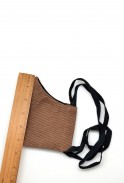 Embroidered Brown Mask